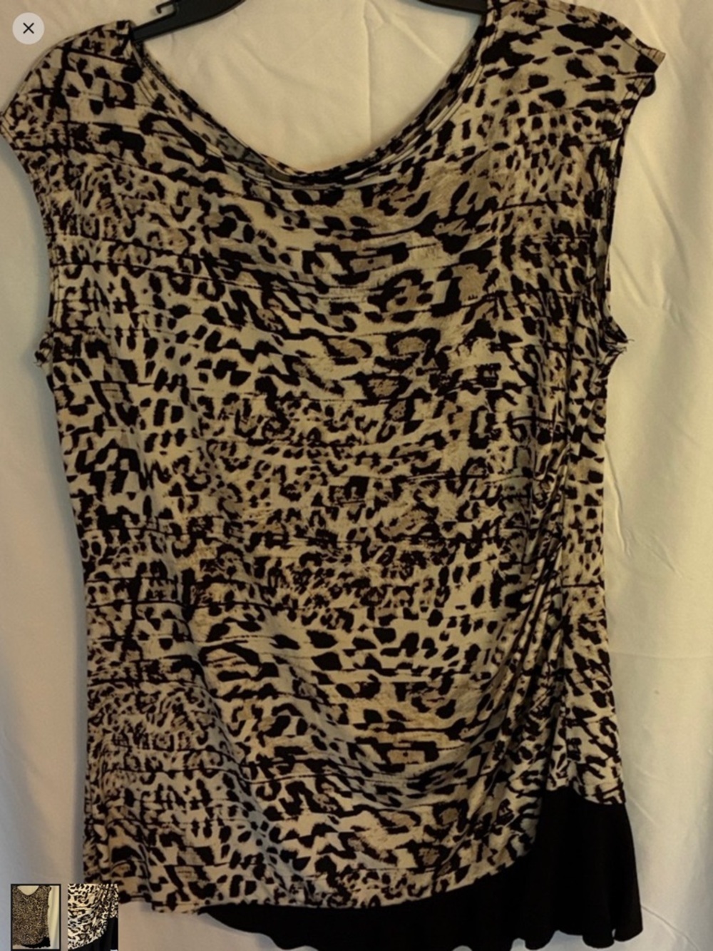 new directions Animal Print Tank Top - Black and Cream